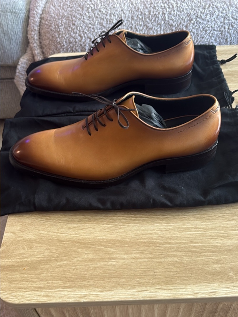Hugo Boss Cognac/Tan Leather Derby Shoes